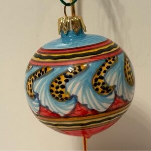 DERUTA ORNAMENT HOLIDAY CHRISTMAS HOME ITALY HANDMADE MULTI COLOR RED BLUE